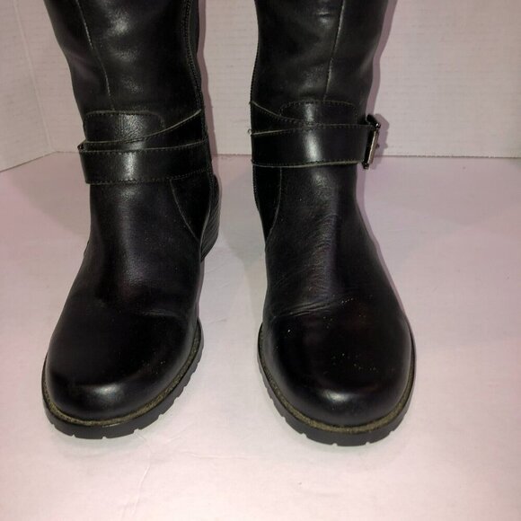 Anne Klein Akelin Flex Black Leather Pull-On Knee High Riding Boots Size 7 - Picture 4 of 13